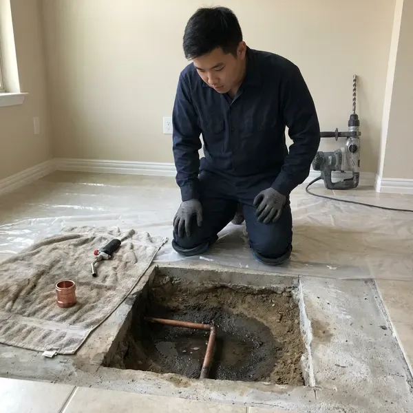 HCL Plumbing technician providing foundation leak repair in New York, NY