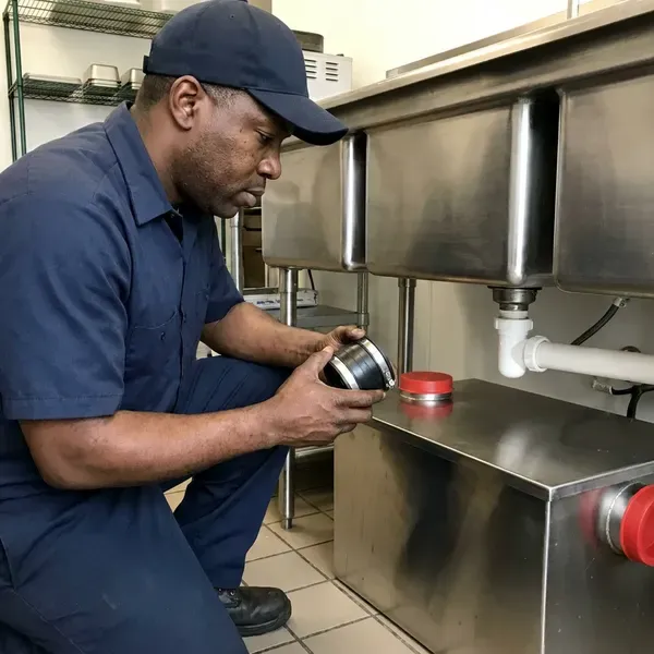 HCL Plumbing technician providing grease trap installation in New York, NY
