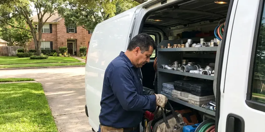 HCL Plumbing technician providing basement leak repair in Buffalo