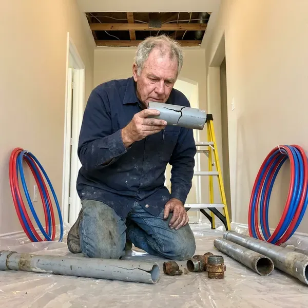 HCL Plumbing technician providing polybutylene plumbing replacement in New York, NY