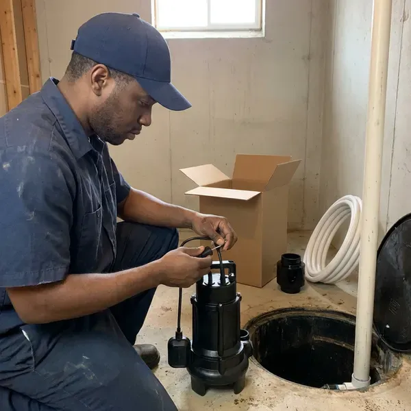 HCL Plumbing technician providing sump pump installation in Buffalo, NY