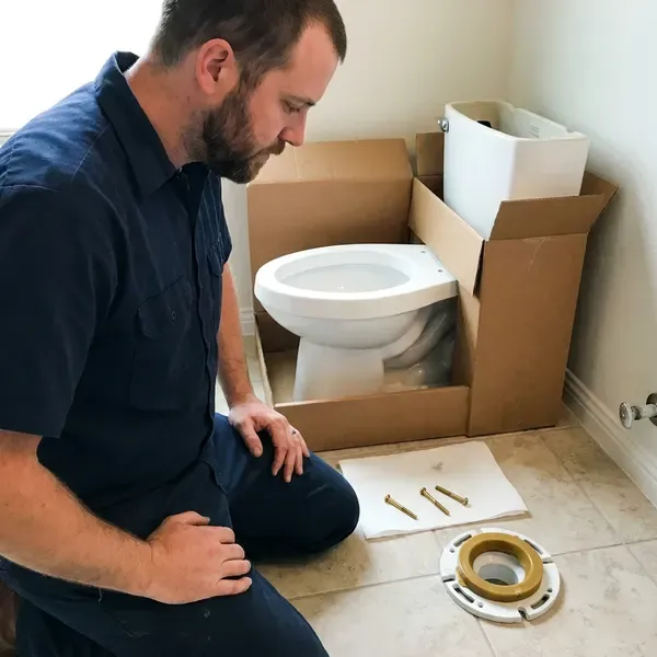 HCL Plumbing technician providing toilet installation in New York, NY